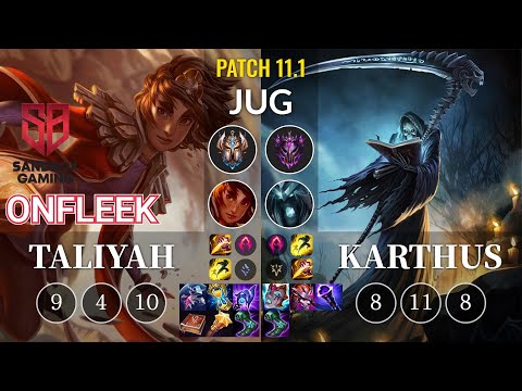 SB OnFleek Taliyah vs Karthus Jungle - KR Patch 11.1