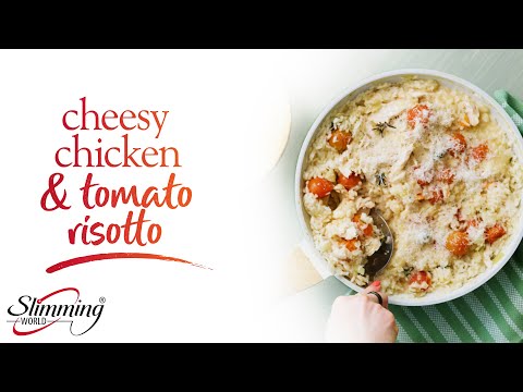 🧀 Cheesy chicken and tomato risotto - full recipe and details in the description below ↙️