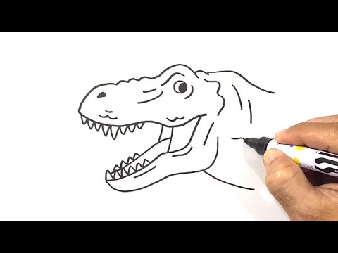 How to Draw T-Rex Head easy Step by Step