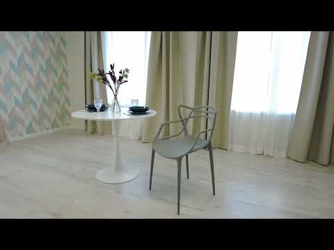 Обеденный стул Cat Chair (mod.028) пластик, 54,5*56*84 серый, арт.19626 в Ульяновске - видео 8