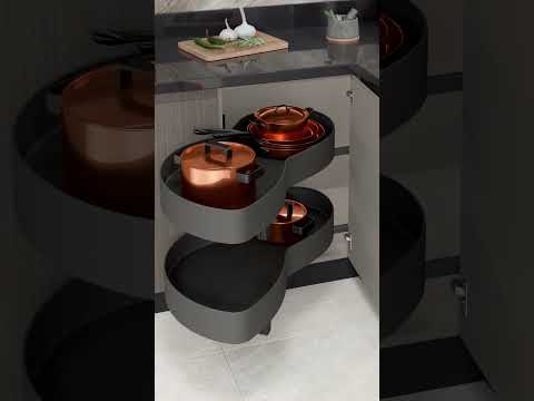 Миниатюра изображения товара Корзина выкатная Starax Волшебный уголок поворотный / S-3105-UB-W (левое выдвижение, белый)