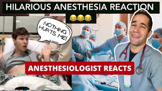 😂 What a Comedian on Anesthesia Looks like 😂 - Anesthesiologist Reacts Hilarious Anesthesia Wake Up