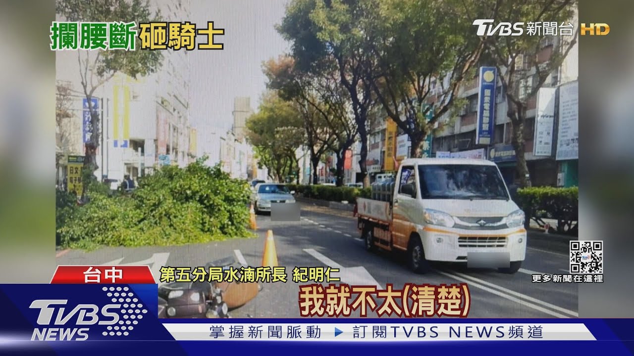 風太大? 路樹突斷裂「砸中」女騎士害犁田