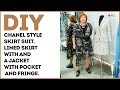 DIY: Chanel style skirt suit. Lined skirt with and a jacket with pockets and fringe.