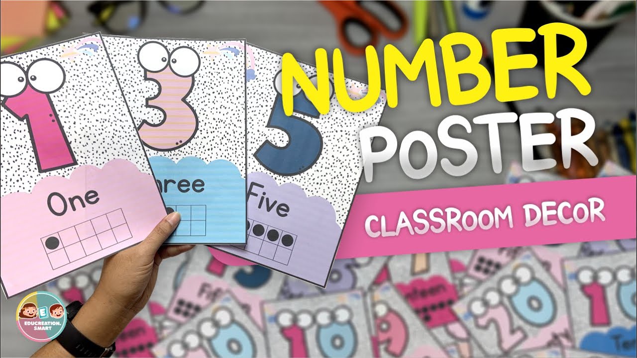 Number Poster Ideas for your cute classroom decoration !!! - LINK IN DESCRIPTION