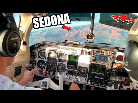 Flug nach Sedona, Arizona, in der Mooney 305 ROCKET M20K bei Sonnenuntergang!