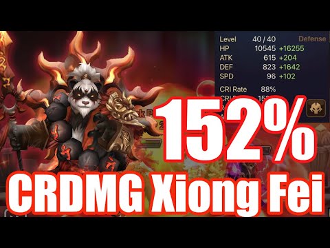 【Summoners War RTA】The Power CRDMG 152% Xiong Fei, His true power is here!