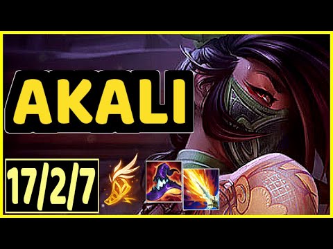 AKALI - 17/2/7 KDA MID GAMEPLAY - EUW Ranked DIAMOND