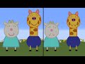 Front view of Peppa Pig characters V2/V3 in Minecraft