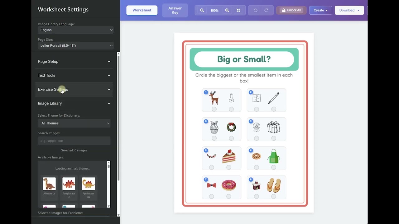 How to Create Size Comparison Worksheets with Five Question Types — Step-by-Step Tutorial