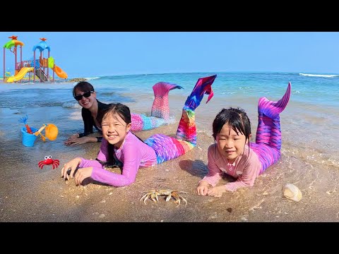 Putri Duyung Main Istana Pasir, Kubur Di Pantai dan Perosotan di Playground