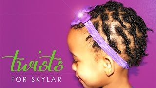 NATURAL HAIR KIDS | SKYLAR'S TWIST ON HER NEW TWA (teeny weeny afro)