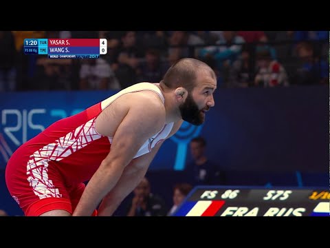 1/16 FS - 86 kg: S. YASAR (TUR) df. S. WANG (TPE) by VSU, 10-0