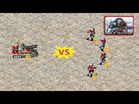 Apocalypse vs 4 Tesla Troopers - Red Alert 2