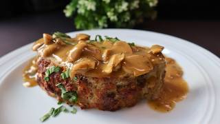Download lagu Juicy Classic Meatloaf with Creamy Mushroom Gravy | Easy Family Dinner mp3