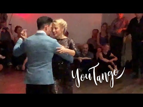  Sara Grdan  and  Ivan Terrazas  are  dancing  to  the  milonga  "  Milonga del Recuerdo  "  by  Juan D'Arienzo  in  2019