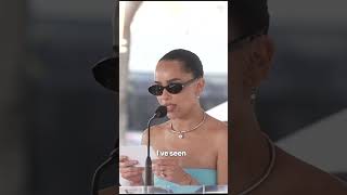 Zoë Kravitz pokes fun at dad Lenny Kravitz&#39;s style during Hollywood Walk of Fame speech #shorts