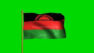 Malawi National Flag | World Countries Flag Series | Green Screen Flag | Royalty Free Footages