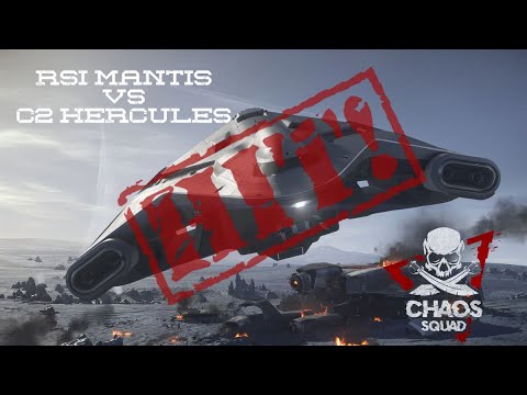 Star Citizen 3.18 PTU Piracy. RSI Mantis vs Crusader Hercules C2 Starlifter.