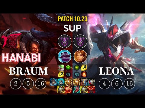 TLN Hanabi Braum vs Leona Sup - KR Patch 10.23
