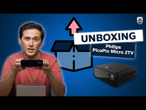 Philips PicoPix Micro 2TV Mobilus projektorius su Android TV PPX360/INT, stereo kolonėlės, integruotas akumuliatorius video