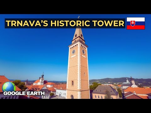 Flying Over Mestská veža: Trnava’s Renaissance Tower! 🏰✈️
