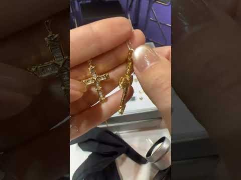 1CT Natural Diamond Cross Pendant K18YG 2.49g #luxury jewelry #shopshops