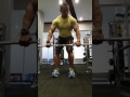 Hendra Sain Barbell shrug & arms posing