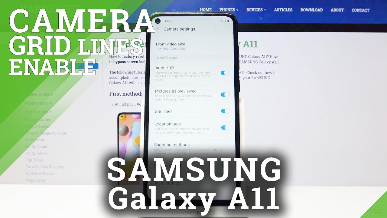 Samsung Galaxy A11 - How to Switch On / Off Camera Grid Lines
