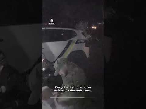 Police bodycam captures Russian missile strike on Kyiv