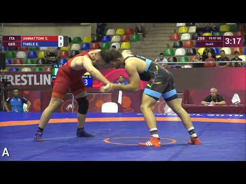 Qual. FS - 97 kg: S. IANNATTONI (ITA) v. E. THIELE (GER)