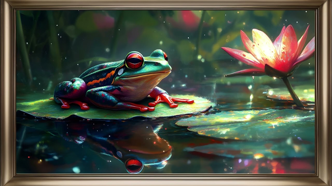 Exotic Frog Frame TV Art | Nature Inspired Background For Your TV 🐸🪷
