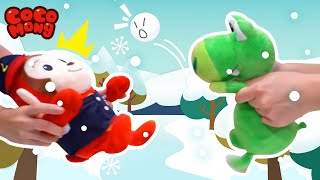 코코몽! 집밖으로 나와! 놀자! 하늘에서 눈이 내려요! 눈이 왜 내릴까? | 눈싸움놀이 | 코코몽툰