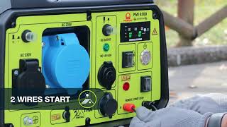 Miniatură video Generator de curent inverter Pramac PMi 6500 benzina 6.5 kW 230V pornire electrica   – compatibil sisteme fotovoltaice hibride - digital inverter sinusoida pura