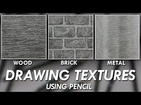 How To DRAW Realistic TEXTURES using PENCILS! - Wood, Brick & Metal