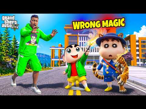 🐯 Shinchan's Magic Goes Wrong! Pinchan Becomes a Tiger Man 😱 | Franklin & Shinchan GTA 5 Malayalam