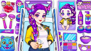 Download lagu Paper DIY💖KPOP DEMON HUNTERS Rumi Family Makeover Challenge   Colorful Fashion Glow Up Skincare Tana mp3