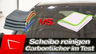 Carbon Microfaser Glastuch gegen Liquid Elements Streak Buster Waffeltuch - Autoscheibe reinigen