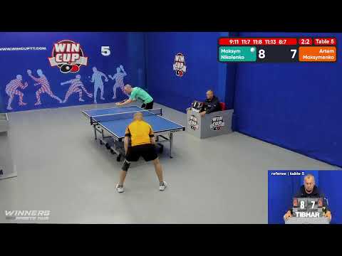 17:30 Николенко Максим 3-2 Максименко Артём    стол 5  ЮГ-4  15.06.22