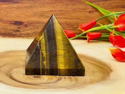 Yellow Tiger Eye Stone Pyramids, For Healing