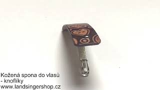 Kožená spona do vlasů - Knoflíky