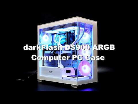 다크플래쉬 darkFlash DS900 ARGB 강화유리 화이트 컴퓨터 PC  어항 케이스