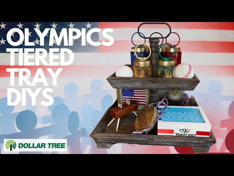 Olympics Tiered Tray! TOKYO 2020 Team USA DIY Video (Olympic decor)