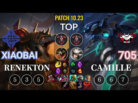 ES Xiaobai Renekton vs JDG 705 Camille Top - KR Patch 10.23