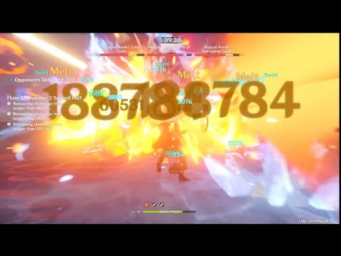 C1 Diluc Melts Triple Kenki in 26s 2.3 Spiral Abyss (Genshin Impact)