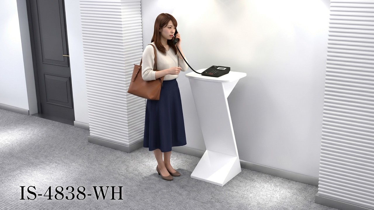 受付台 アジャスター付き 高さ100cm 受付カウンター 電話台 スリム