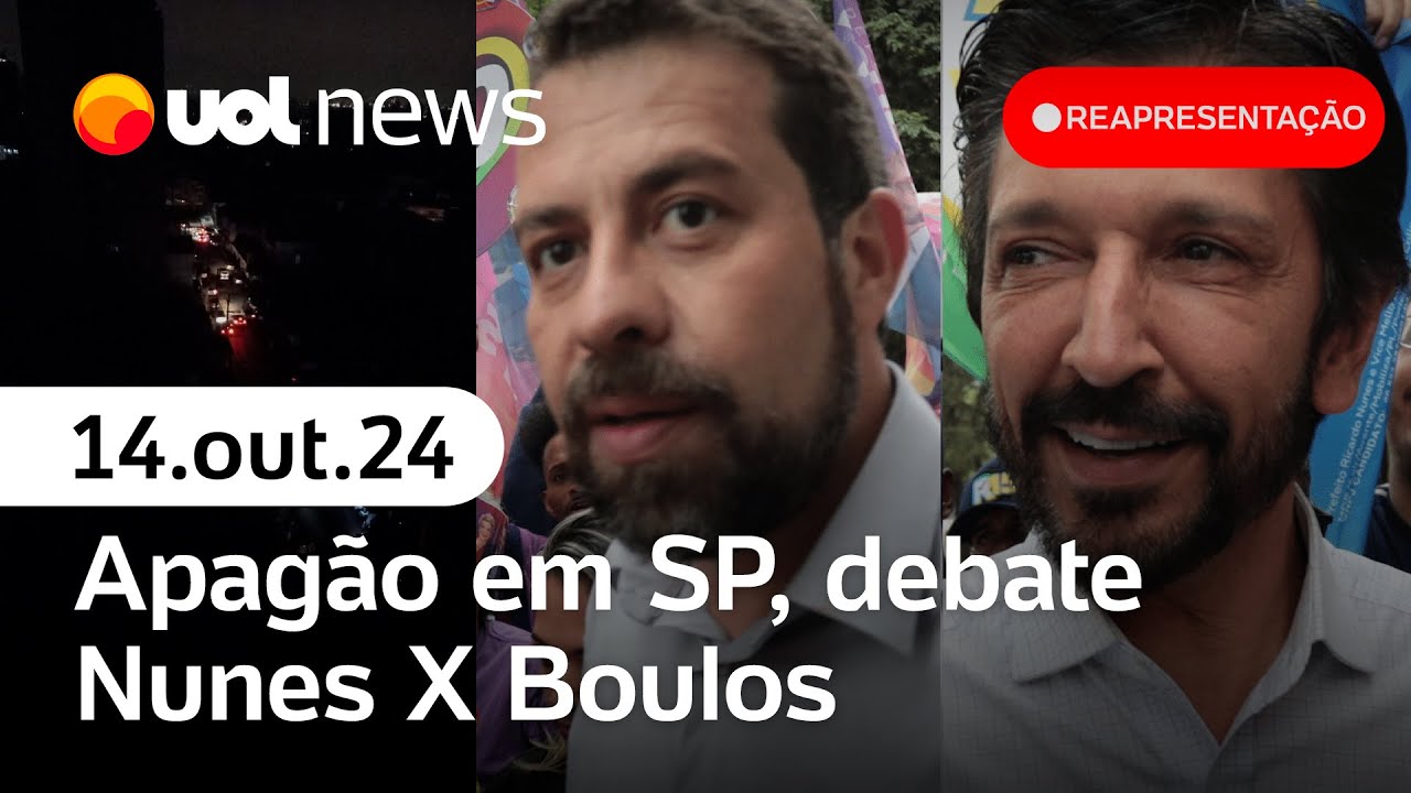 Debate Boulos x Nunes na Band, apagão em SP, entrevista de Malafaia e+ | Reapresentação UOL News