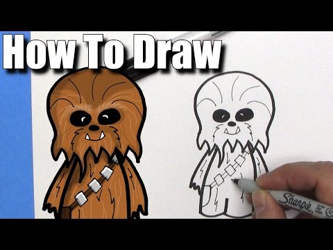 How To Draw a Cute Cartoon Chewbacca - EASY Chibi -...