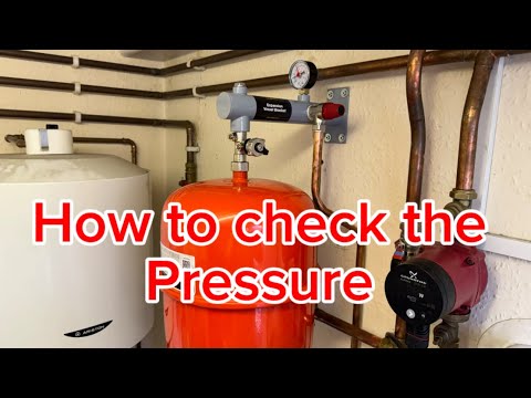 How to check the pressure in an expansion vessels when using a Trappex expansion vessel bracket.