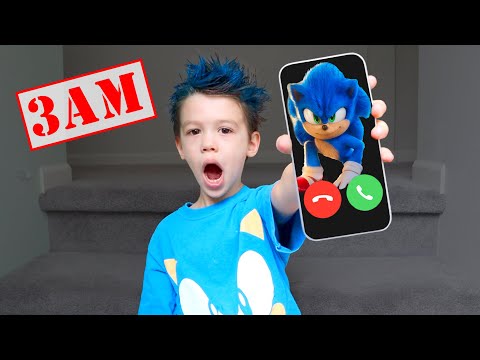 CALLING Sonic 2 at 3AM with My PB and J Family! (He Came Over!)